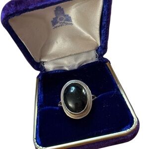 Elegant Vintage  Black Onyx Stone Sterling 925 Silver Ring Mexico TL-41